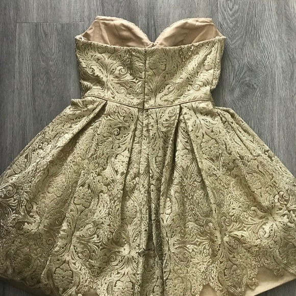Gold Lace Dress by Sherri Hill - Picture 4 of 5